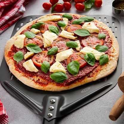 TKC Perforated Pizza Peel Bundle with 14 Inch XL Peel and 8" inch Pizza Turning Peel - Commercial Grade Pizza Spatula - Fits all 16 inch Pizza Ovens