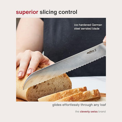 Zyliss Comfort Pro Bread Knife - Full Tang Bread Knife - Ice Hardened Stainless Steel Kitchen Knife - Crumble-Free Kitchen Cutlery - Black/Stainless Steel - 8 inches