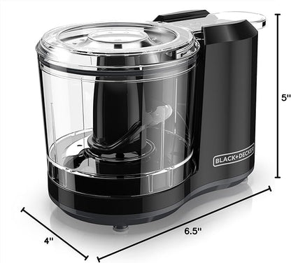BLACK+DECKER 1.5-Cup Electric Food Chopper, One Touch Pulse, 150W Motor, Mini Food Processor, Stay-Sharp Blade, Dishwasher Safe