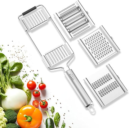 Grater Multifunctional 4 in 1 Handheld Cheese Grater, Professional Stainless Steel Cheese Graters for Kitchen, Durable, Dishwasher Safe, Easy To Use and Clean Essential Kitchen Gadgets