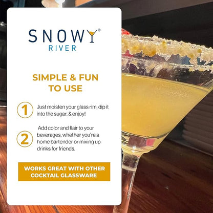 Snowy River Gold, Cocktail & Margarita Sugar Rimmer - Vibrant Naturally Colored Sugar for Cocktail Rimming, Baking & Decorating, Medium Crystal - 16oz