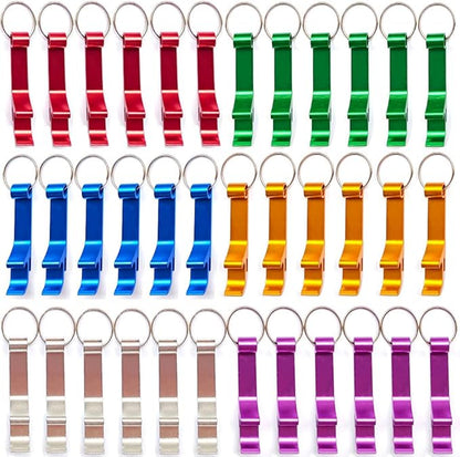 36 Pieces Colored Aluminum Bottle Opener,Soda Beverage Beer Bottle Opener Keychain,Bottle Openers Aluminum Beer Bottle Opener Claw Beverage Keychain Ring for Kitchen/Wedding/Bar/Party