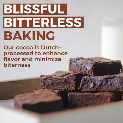 Cocoa Powder (8 oz) Dutch Processed Cocoa Powder, Unsweetened, Extra Rich Cocoa Flavor, 22-24% Fat, Premium Culinary Grade, Non-GMO Sourced, Fair Trade Certified, Perfect Cocoa for Baking and Cooking
