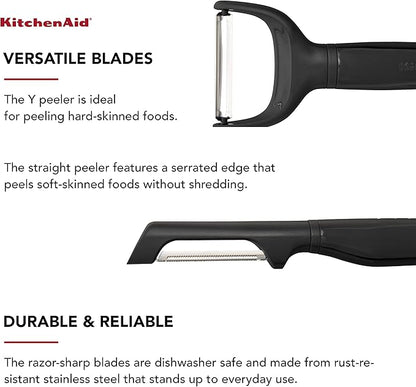 KitchenAid Universal Euro Y Peeler, Set Of 2, Black