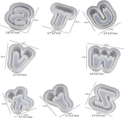 26 Pack Small Matte Letter Mold Set - Alphabet, Animal & Clay Molds for Resin Casting, Candle Making & Home Decor