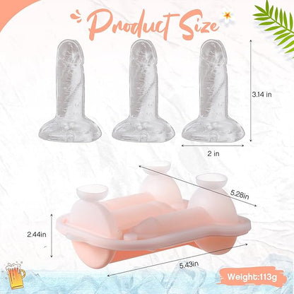 Hoolerry Ice Cube Molds Cube Trays Fun Shapes Silicone Ice Ball Maker with Lid for Whiskey Cocktails Juice Drinks Beverage Crafting Accessories White Elephant Gifting(Skin Color,Classic Style)
