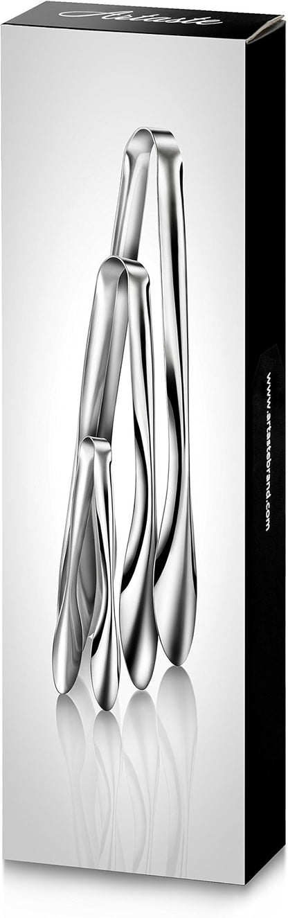 Artaste 43167 Rain 18/10 Stainless Steel Utility Tongs, Set of 3