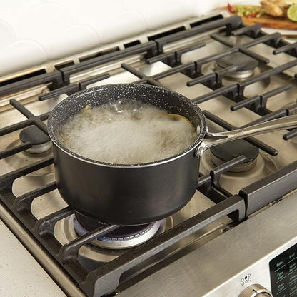 Nordic Ware Basalt Formed Aluminum Sauce Pan, 3 Quart, Ceramic Coating