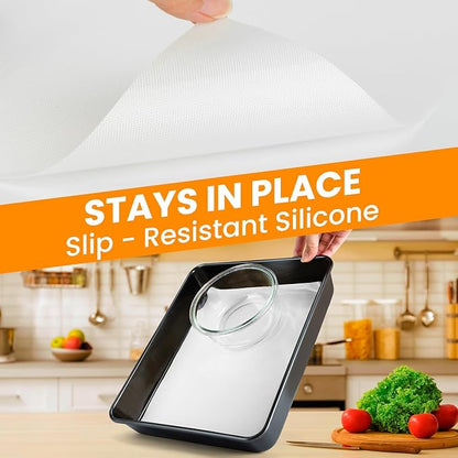 Silicone Baking Mat Roll -Non-Stick Dough Rolling Mat, Food Grade Pastry Baking Mat, Non-slip Silicone Kitchen Counter Mat, Reusable Air Fryer Mat, Washable Oil-Proof Refrigerator Liners