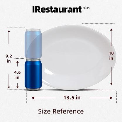 Stoneware Coupe Commercial Grade Dinnerware, Bright White, Oval Platter 13.5" x 10", Case of 12