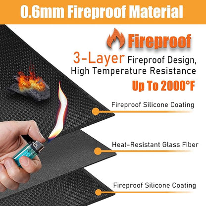 TOHONFOO 70 x 48 in Grill Mats for Outdoor Grill, Fireproof Griddle Mats Compatible with Blackstone to Protect The Deck, Griddle Accessories Compatible with Blackstone - 0.6mm