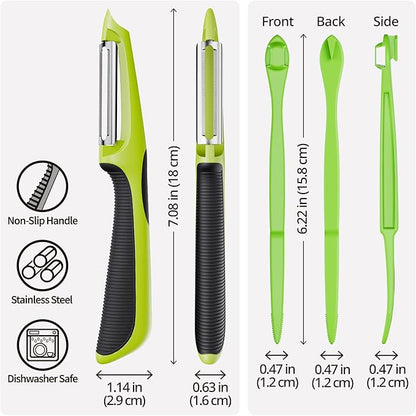 Vegetable Peeler, Swivel Peelers for Kitchen with Non-Slip Grip Handle,Green