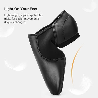 Stelle Jazz Shoes for Women Men Leather Upper Slip-on Dance Shoes Unisex