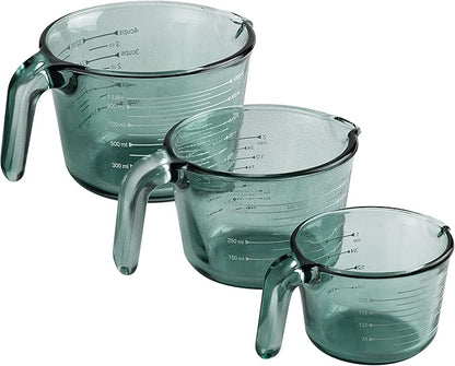 COOK WITH COLOR Glass Measuring Cups - Ideal for Cooking and Baking, Green