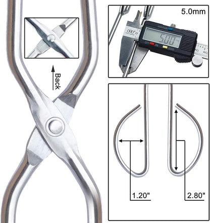 Stainless Steel Kitchen Scissor Tongs Set, 2-Piece (10/13 Inch) for Cooking, Grilling, Serving, and Barbecue