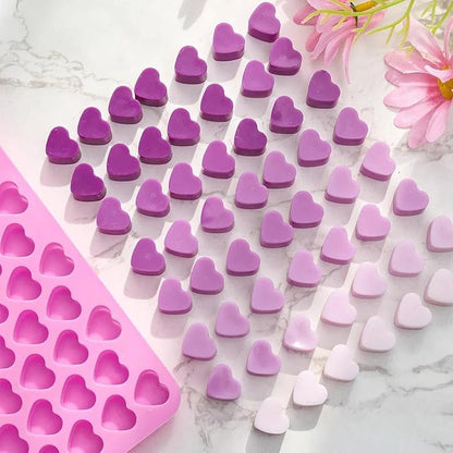 Silicone Molds for Wax Melts, 2 Pack Silicone Mini Heart Molds with 2 Droppers, Heart Candy Molds Silicone Molds for Gummies Chocolate Ice Cube Jelly Cake Soap Candle DIY Gifts