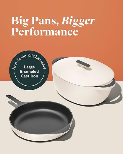 Caraway Enameled Cast Iron Dutch Oven - 8qt Dutch Oven With Lid - 3 Layer Enamel Coating - No Seasoning Required - Compatible With All Stovetops - Oven Safe - No Forever Chemicals - Rust