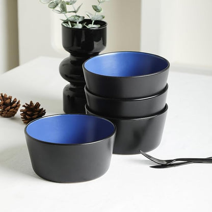 Stone Lain Albie 20-Piece Dinnerware Set Stoneware, Blue and Black