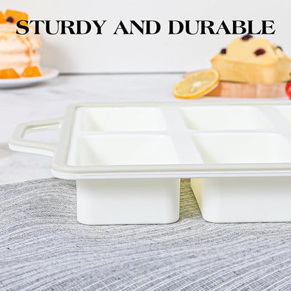 Vinino Silicone Mini Loaf Pans with Metal Reinforced Frame-2 Pack, Non-stick Silicone Bread Pan for Baking 8-Cavity, Tiny Banana Bread Set, Dishwasher Safe Brownie Pan-Gray