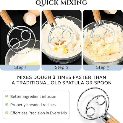 Spartali & Company Versatile 13-Inch Danish Dough Whisk for Sourdough: Essential Sourdough Bread Baking Supplies, Bread Making Tools, and Baking Tools - Whisks for Cooking & Mixing Dough Effortlessly