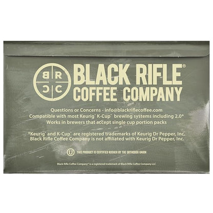 Black Rifle Coffee Company AK Espresso, 12 Count, Medium Roast K Cups - Single Serve K Cups Coffee Pods - Kcup Pods Compatible with Keurig 1.0 & 2.0 - Made from Arabica Beans