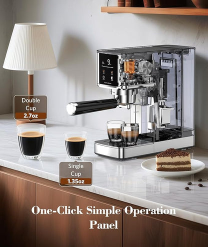Kndko 20Bar Professional Espresso Machine with Milk Frother and Touchscreen for Cappuccino, Latte