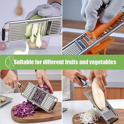Grater Multifunctional 4 in 1 Handheld Cheese Grater, Professional Stainless Steel Cheese Graters for Kitchen, Durable, Dishwasher Safe, Easy To Use and Clean Essential Kitchen Gadgets