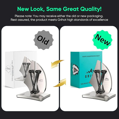 VN3 Professional Knife Sharpener | 3-Action Streamlined Sailboat Design for Effortless Knife Sharpening - The Ultimate Tool for Precision 11 to 21 Degree Angles (Upgrade Stainless Steel)