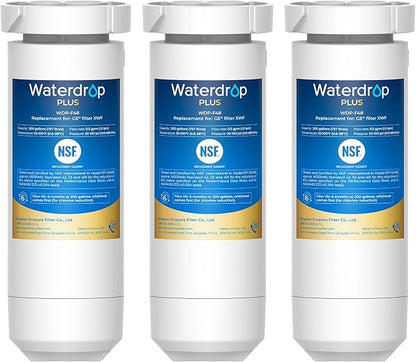 Waterdrop Plus XWF Replacement for GE® XWF, WR17X30702, NSF/ANSI 401&53&42&372 Certified, 𝐑𝐞𝐝𝐮𝐜𝐢𝐧𝐠 𝐏𝐅𝐀𝐒, 3 Filters