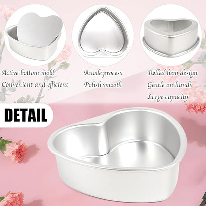 Heart Shaped Cake Pans, 2 Pack Heart Cake Pans Aluminum Cake Pan For Valentine‘S Day Weddings Birthday Party, 8 Inch