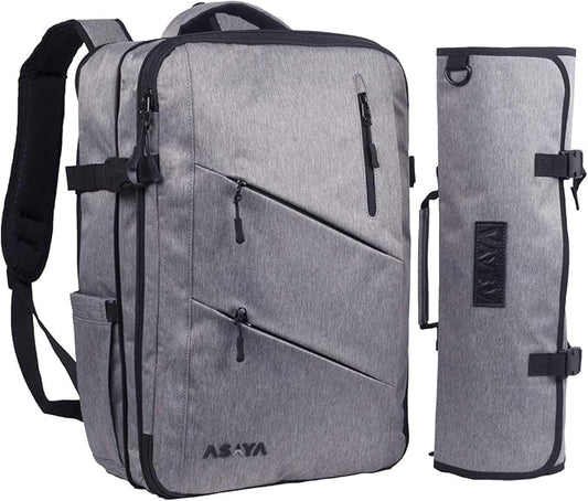 Asaya Chef Knife Backpack with 20 Pocket Knife Roll Bag - Over 30 Pockets for Knives - Knives Not Included (Grey)