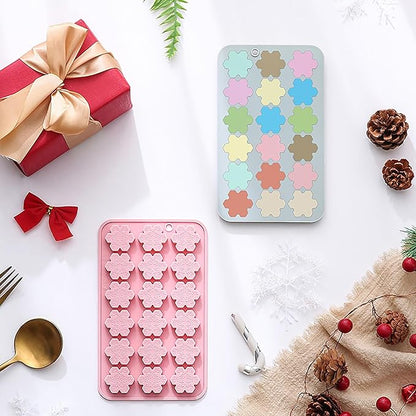 2 Pcs Snowflake Silicone Molds, 18-Cavity 3D Christmas Snowflake Chocolate Silicone Molds for DIY Christmas Winter Jello Candy Cupcake Fondant Baking Polymer Clay Decoration