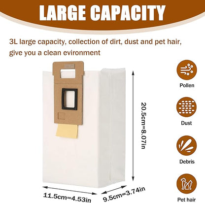 6 Pack Replacement Dust Bags Compatible With Roborock S7 S7+ T7 T7 Plus Auto-Empty Dock Vacuum Bags Accessory Parts