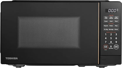 TOSHIBA Small Microwave Oven with 11 Power Levels, ChefDefrost, Sound On/Off & Eco Mode, 0.7 Cu Ft, 700W, Black, MM-EM07PA(BK)