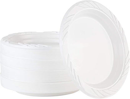 PLASTICPRO 100 Count Disposable 6 Inch White Plastic Dessert Plates