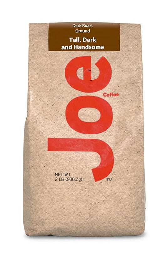 Joe Knows Coffee Dark Roast, Ground Coffee, Tall Dark and Handsome, 2 Pounds