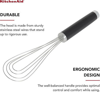 KitchenAid Flat Whisk, Black, 11.5-Inch
