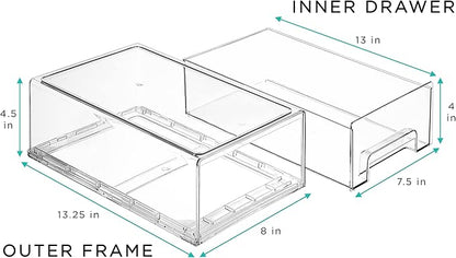 Sorbus Medium Clear Storage Drawers (2 Pack)