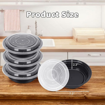 100 PACK 24 oz. Meal Prep Containers, Extra Large & Thick Food Storage Containers with Lids - BPA Free Stackable Microwavable & Dishwasher Safe, Travel, To Go, Bento Box (100)