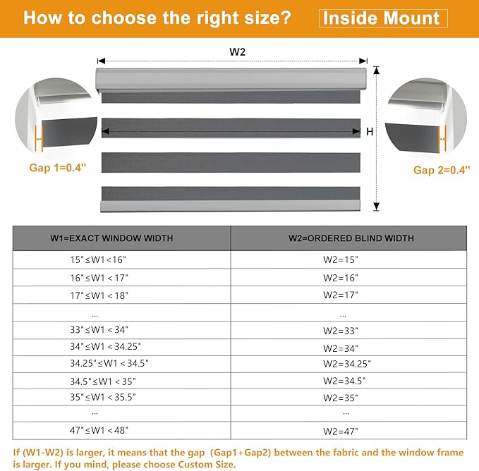 Persilux Cordless Zebra Blinds for Windows (58" W X 72" H, Grey) Free-Stop Roller Windows Shades Dual Layer Light Control for Day and Night, Light Filtering Sheer Shades for Home