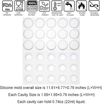 OCPO KITCHEN Stone Silicone Mold for Baking Mousse Cake, Candy, Pastry, Chocolate, Cupcake, Jelly, Cookie, Pudding, Cake Decoration Mold, 3D Stone Shape (15-Cavity)