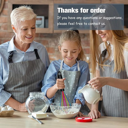 Dishwasher Safe Colorful Silicone Whisk, Sealed Waterproof Design Set of 3, Professional Kitchen Whisks for Cooking Non-Scratch, Silicone & Stainless Steel Whisk, Heat Resistant Balloon Egg Beater