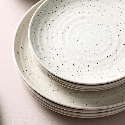 Stone Lain Dua 4-Piece Salad Plate Set Stoneware, White
