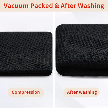 Homaxy 100% Cotton Oversized Waffle Weave Kitchen Dish Towels, Ultra Soft Absorbent Quick Drying Cleaning Towel, 20 x 28 Inches, 8-Pack, Black