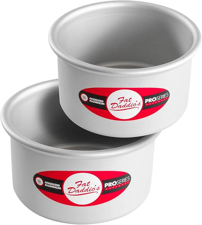 Fat Daddio's Anodized Aluminum Round Cake Pans, 2 Piece Set, 5 x 3 Inch