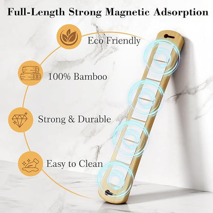 Magnetic Knife Holder for Wall, 12 Inch Bamboo Strong Magnetic Knife Strip, Small Kitchen Storage Space Savers, Rv Apartment Farmhouse Accessories Organizer, Housewarming Gifts for New Home