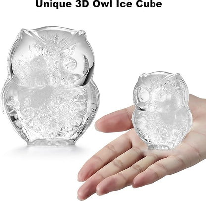 Nax Caki 3D Owl Ice Cube Mold Fun Shapes, Hedwig Owl Gifts for Women & Harry-Potters Movie Lovers, Cute Large Craft Ice Mold, Big Cat Ice Cube Trays for Whiskey Cocktails Bourbon