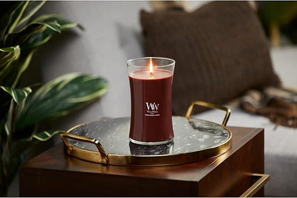 WoodWick Smoked Walnut & Maple Holiday Candle Gifts for Women and Men, 21.5 oz Large Hourglass Candle with Crackling Wick