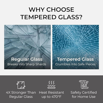 Fab Glass and Mirror Tempered Glass Table Top 30x60 Inch Rectangle 1/4" Thick Clear Furniture Protector with Flat Polish Edge Eased Corners for Coffee Dining Tables Desks