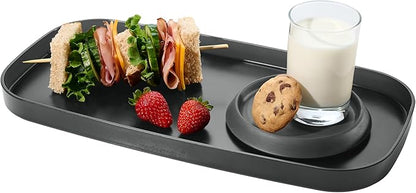 madesmart dipware Small Serving Plate, Collapsible & Removable Dip Bowl for Salsa, Queso, Salad, Olives, Premium Dishwasher & Microwave Safe, Multipurpose Plate & Bowl, Carbon